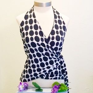 KENAR Halter Wrap top, Size L